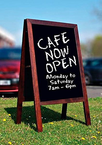 Creative Boards The #1 Seller Sandwich Sidewalk Chalkboards 24 X 42 ; Gorgeous Rich Mahogany Stained Wood Frame, Strong Quality & Craftsmanship, For A Long Durable Life, Including Box Of Chalk. #TOP1