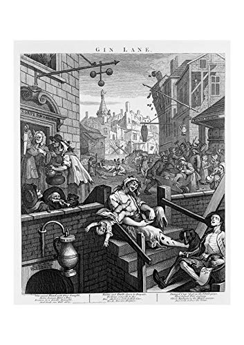 Gravure William Hogarth Gin Lane Archival Matte encadrée impression d'art collection