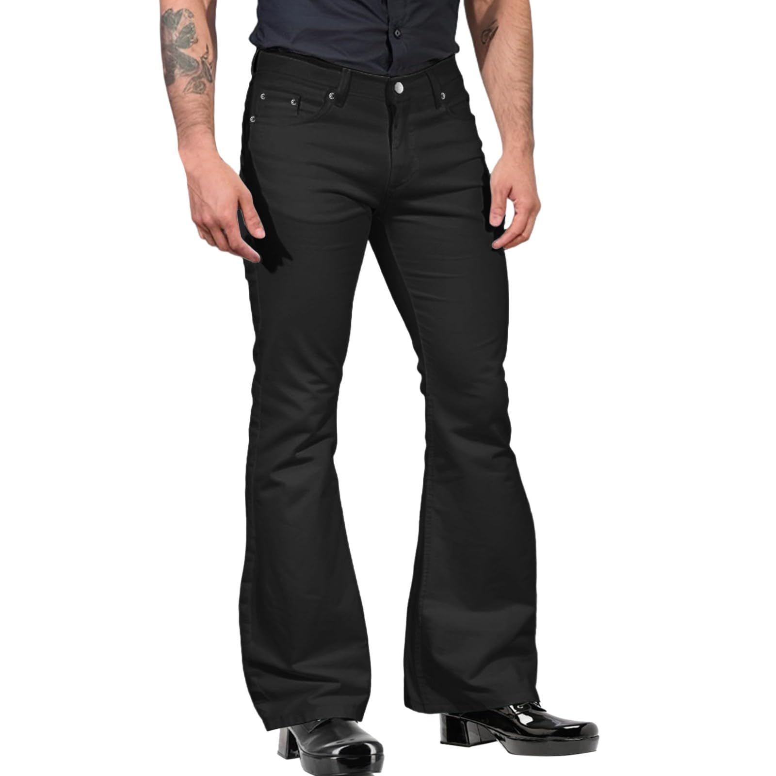 1970S Fancy Dress Men Men'S Vintage Bell Bottom Jeans 60S 70S Outfits For Mens, Mens Disco Pants Flared Trousers Jeans Flair Flared Trousers, 1960'S Groovy Fancy Dress, 1960S Dresses Up Costumes