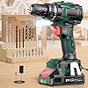CEEIGOO Taladro Percutor a Bateria Sin Escobillas,Taladro Atornillador Batería 21V con Batería 2.0Ah, Atornillador Electrico 42Nm, 18 +1 Ajuste de Par, 20 Accesorios, 2 Velocidad Para Hogar, Bricolaje