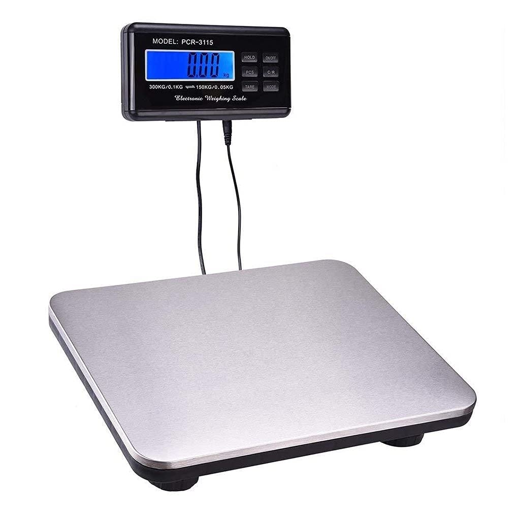 SaryEdge Scales For Shipping Packages Shipping Scale 300kg/660lbs Digital Scale Heavy Duty Portable Platform LCD Industrial Floor Scale Pet Weighing,