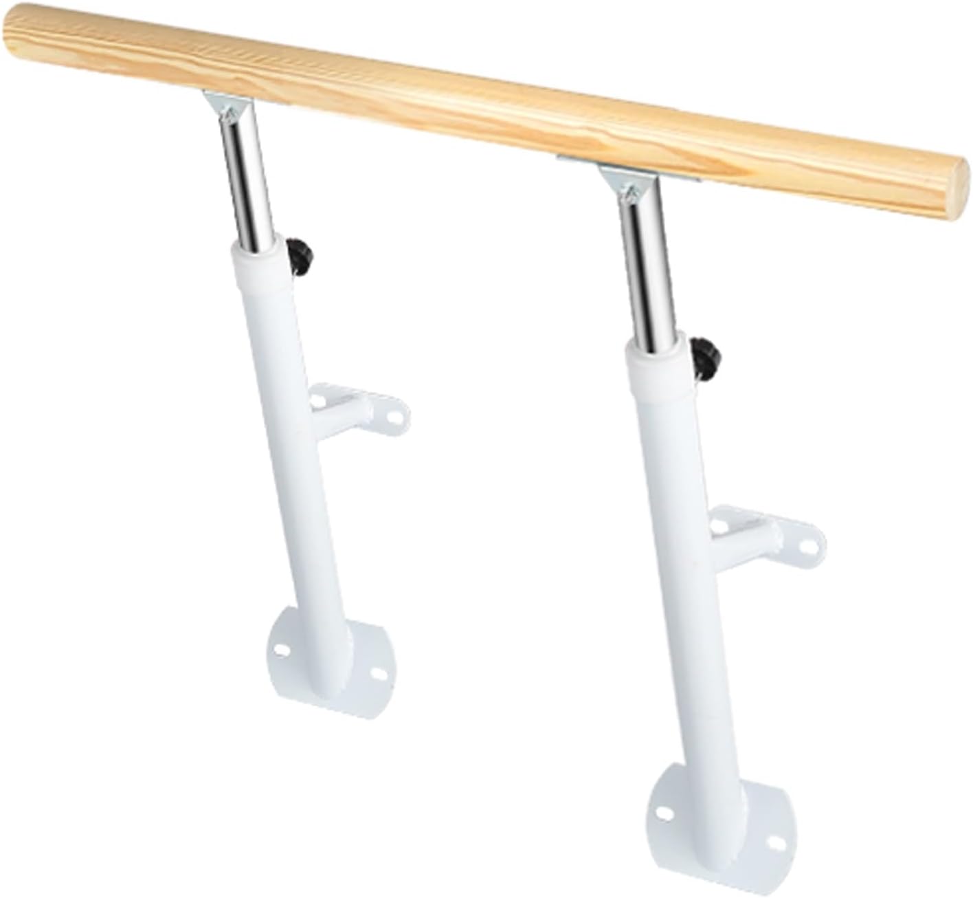 Ballet Barre Wall-Mounted Solid Wood Dance Stick Professional Height Adjustable Ballet Poles Heavy Duty Dancing Stretching Bar for Kids Adults and Beginner Frie(White 1.5m)