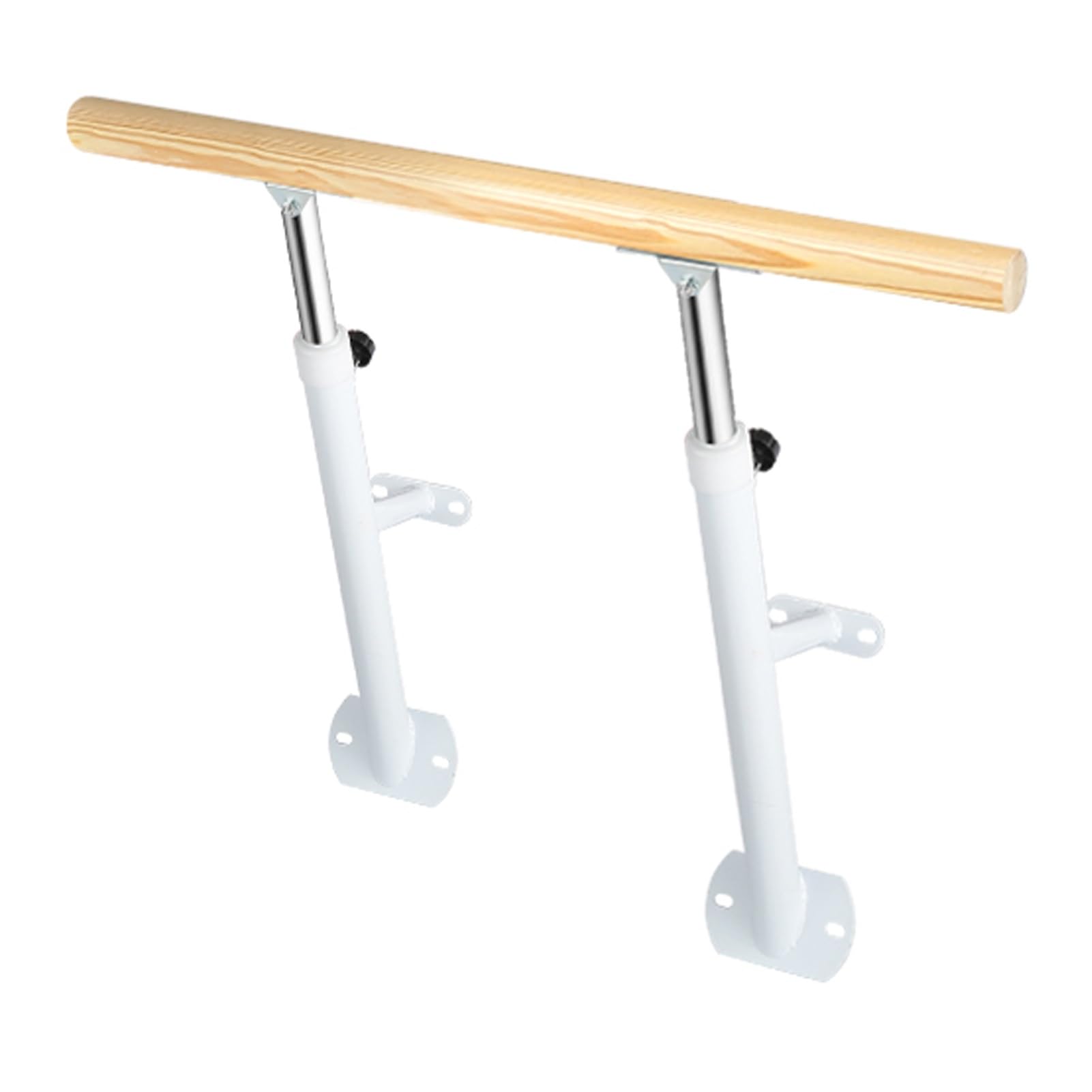 Barre de ballet murale en bois massif réglable blanche 1m