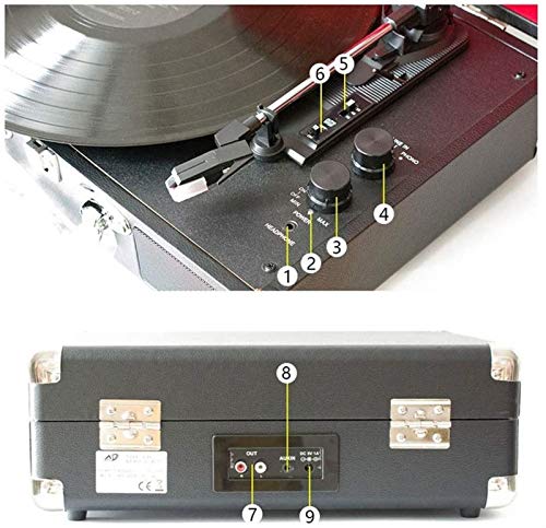 Tourne-Disque Gramophone rétro avec Haut-parleurs sans Fil, Plateau tournant Bluetooth à entraînement par Courroie (Noir… - Les Beatles, Paul McCartney, John Lennon, RIngo Starr, George Harrison Tourne-Disque Gramophone rétro avec Haut-parleurs sans Fil, Plateau tournant Bluetooth à entraînement par Courroie (Noir… – Image 6