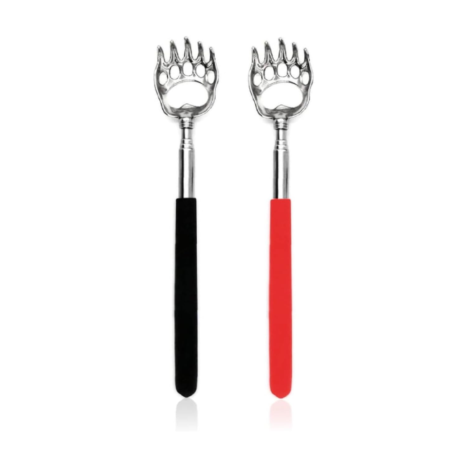 2Pcs Back Scratcher Stick | Telescopic Extendable Khujli Hand Stick with Bear Claw Design | Adjustable Stainless Steel Itching Stick for Back, Head & Body (Red & Black)-image-33