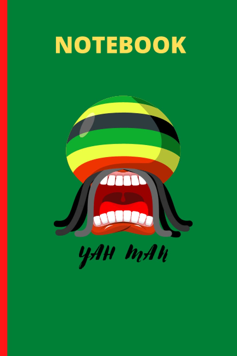 Notebook: Red, Gold and Green Rasta and Jamaican Themed Wide Ruled Notebook for Note-taking and Journaling