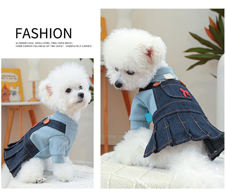 Vestido Princesa Denim para Perros Pequeños XL Azul miniatura 4