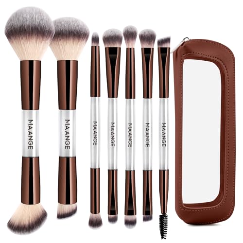 Pinceaux de maquillage MAANGE avec sac pour éviter les traces de fond de teint