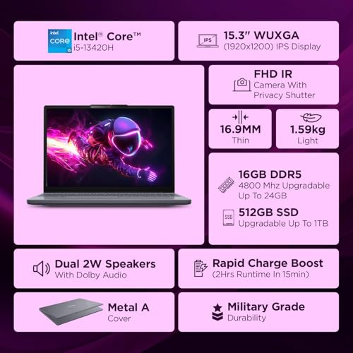 Image of Lenovo IdeaPad Slim 3 14 inch (35.5cm) FHD Laptop | Intel Core i5-12450H 12th Gen | 16GB RAM | 512GB SSD | Windows 11 | MS Office 2024 | Grey | 1.37Kg | Model 83EQ0074IN​