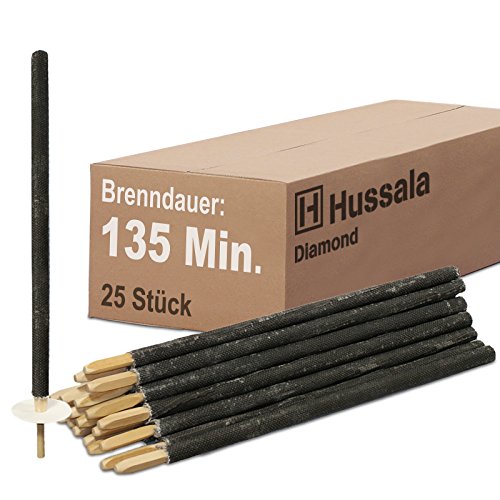 Preisvergleich Produktbild Hussala - Diamond Wachsfackeln Brennzeit 135 min Garten-Fackeln [25 Stück]