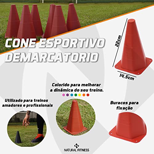 Kit Treino Agilidade Funcional Ginastica Futebol 4 Cones + 6 Chapeu Chines + 1 Escada De Agilidade (