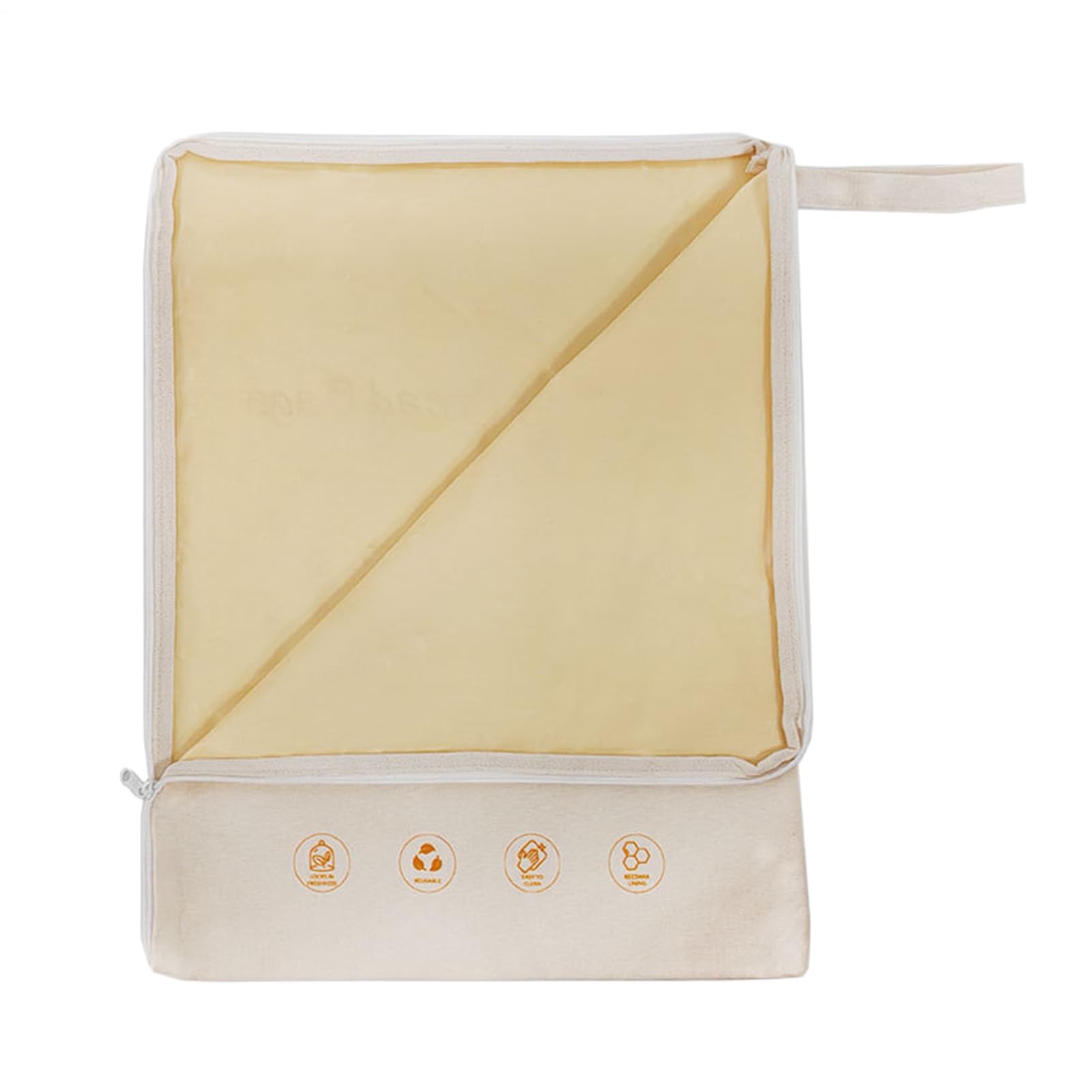 Sac à pain réutilisable en cire d'abeille avec zip pour conservation cuisine