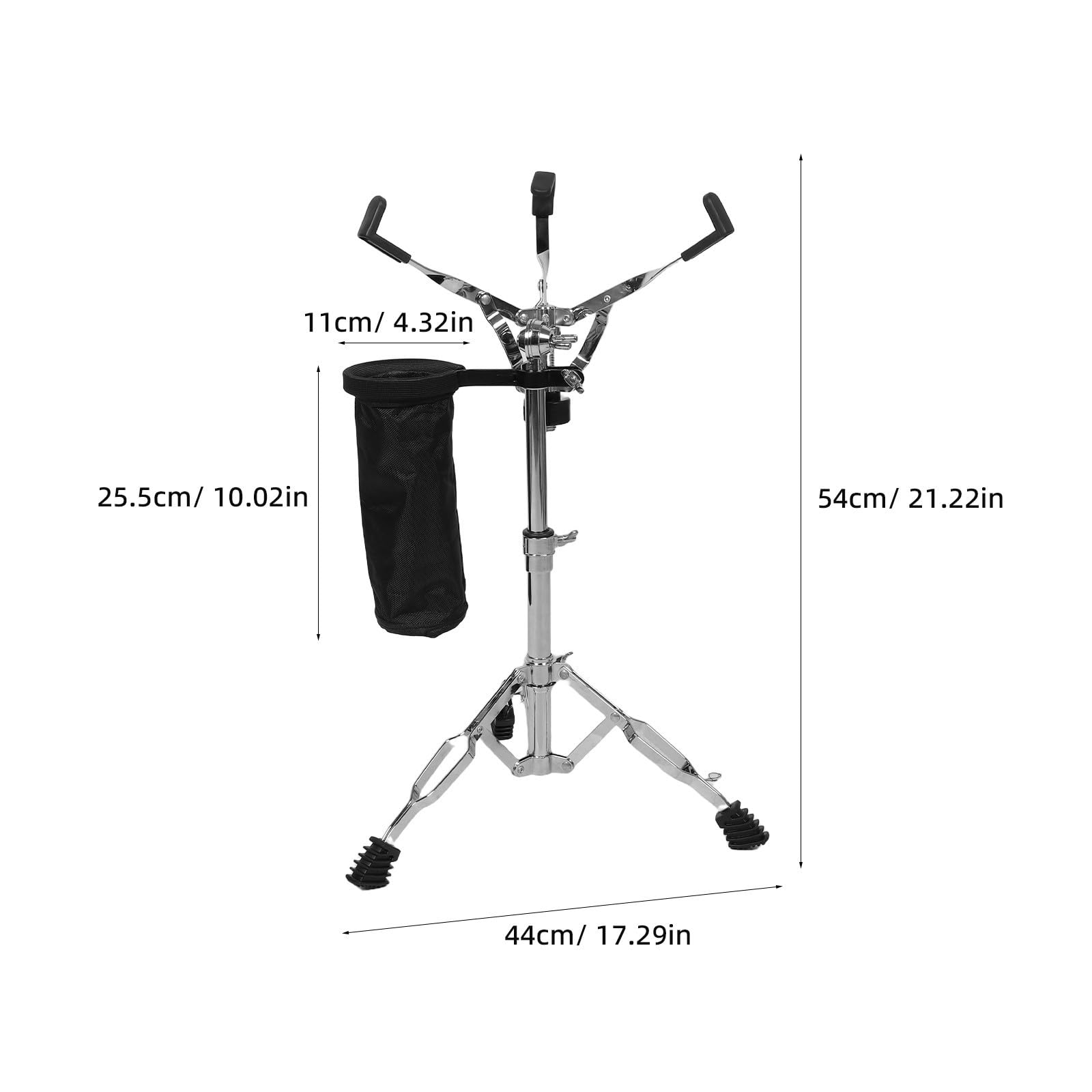 NUOBESTY Verstellbarer Snare Drum Ständer mit Doppelstrebe für Studio