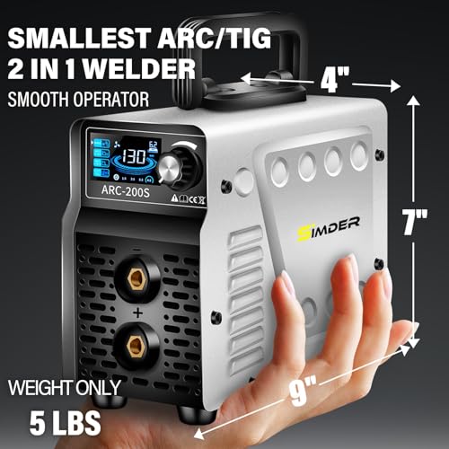 Image of SSIMDER Stick /Lift TIG 2-in-1 Portable Welder Dual Voltage Welder 110V /220V | IGBT Inverter Tech & Hot Start /Anti-Stick | Home DIY, Metal Fabrication | Garage /Worksite Use | with the WP17 TIG torch
