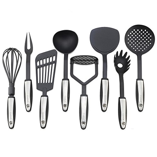Kitchen Utensils Cooking Set by Cookurs ™ Includes 8 Pieces Nonstick Cookware Gadgets-Masher-Spaghetti