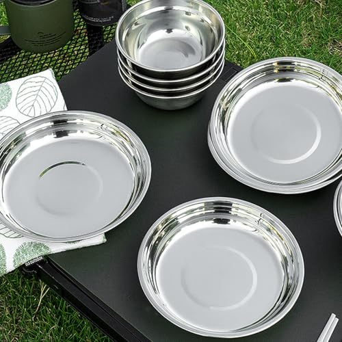 Vaisselle camping acier inoxydable 22 pièces kit repas bivouac randonnée