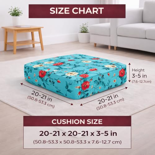 Image of STITCHNEST 'Contour Fit Series' Stretchable Printed Wooden Sofa Cover (Pack of 6) - Elastic Wooden Chair Cover | Wooden Sofa Seat Cover | Size - 20-21 x 20-21 x 3-5 in
