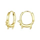 MUNDELL 925 Sterling Silver Dachshund Turtle Hoop Earrings for Women Green Zircon Eyes Snake Ear Buckles Statement Fine Jewelry