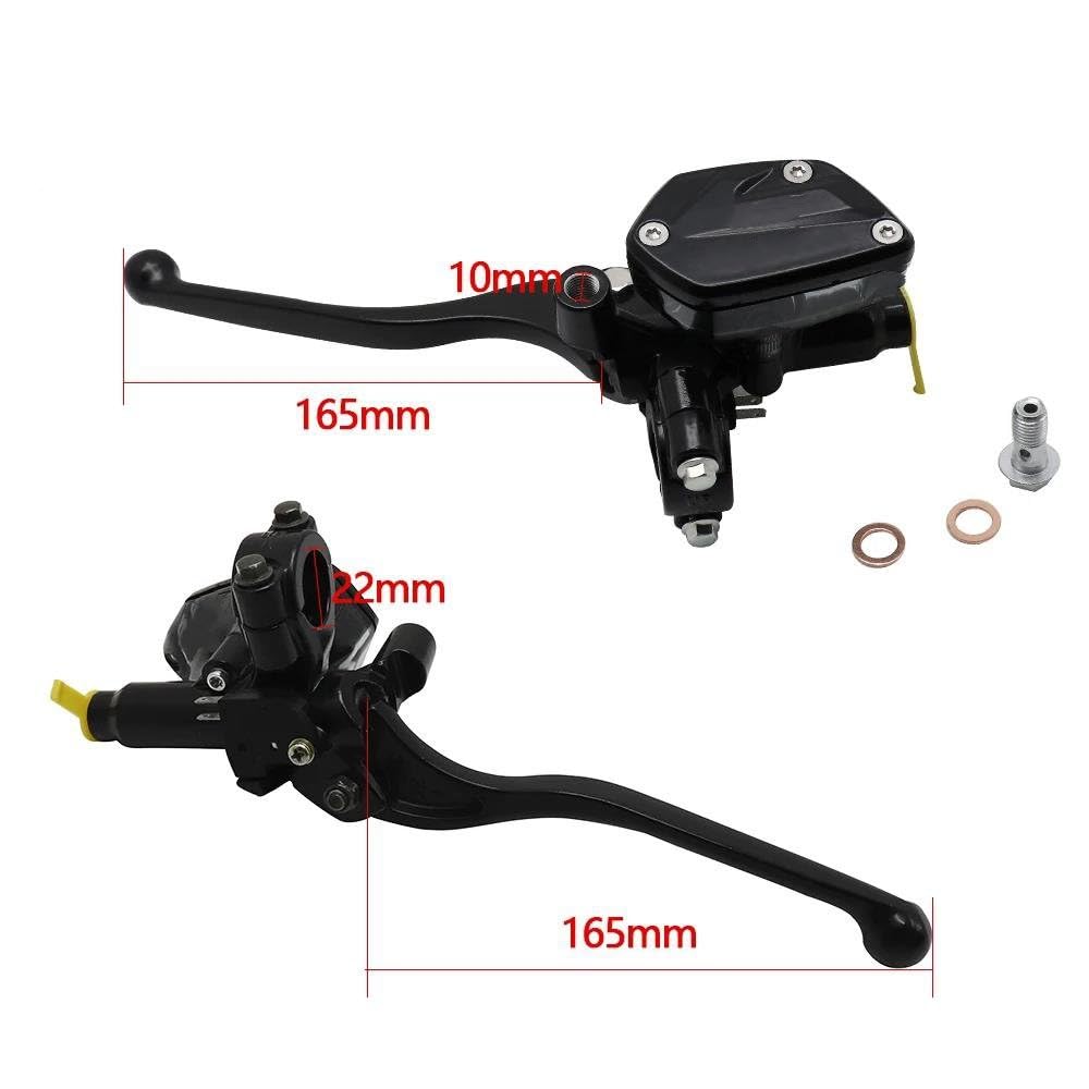 pour 848 pour Evo 7/8 "22 Mm Pompe d'embrayage De Frein Hydraulique Gauche Droite Maître-Cylindre Poignée Levier Frein Main Embrayage Leviers(Left)