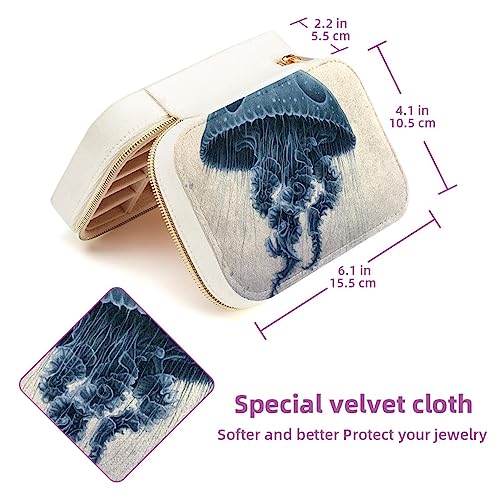 Boîte de rangement portable en velours zippée et coffret compact multi-usage