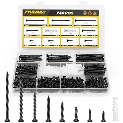 FIXLINK 240 PCS Wood Screws Kit Cover