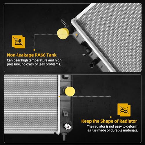 Image of DWVO Radiator Compatible with 2004-2010 Chevrolet Malibu 2005-2010 Pontiac G6 2007-2008 Saturn Aura 3.5L 3.9L V6 CU2727