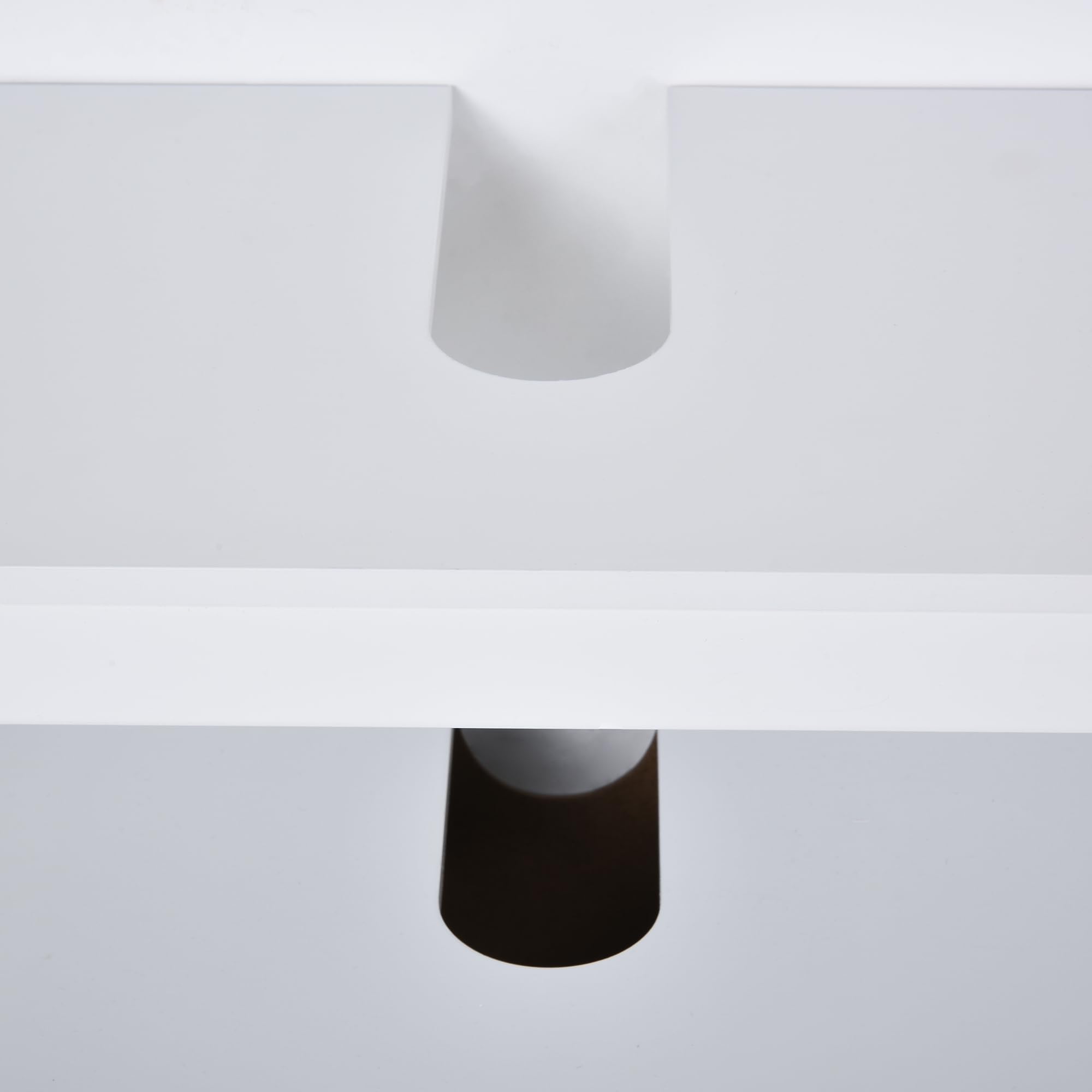 kleankin Armario para Debajo de Lavabo con Estante 60x30x60 cm Blanco | Gabinete de Baño, 2 Puertas de Almacenamiento, Dispositivo Antivuelco, Resistente a la Humedad