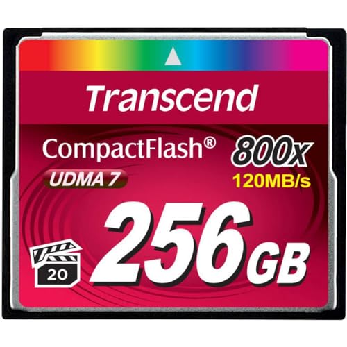 Tarjetas de Memoria Marca Transcend Modelo Compact Flash 256GB 800x