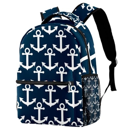 Sac de voyage décontracté ancres blanches pour les sorties des filles et garçons