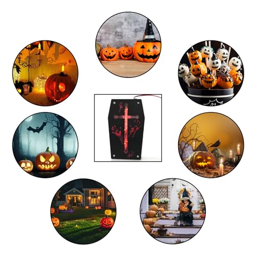 Cercueil d'Halloween sonore avec LED lumineuses décoratives - 3