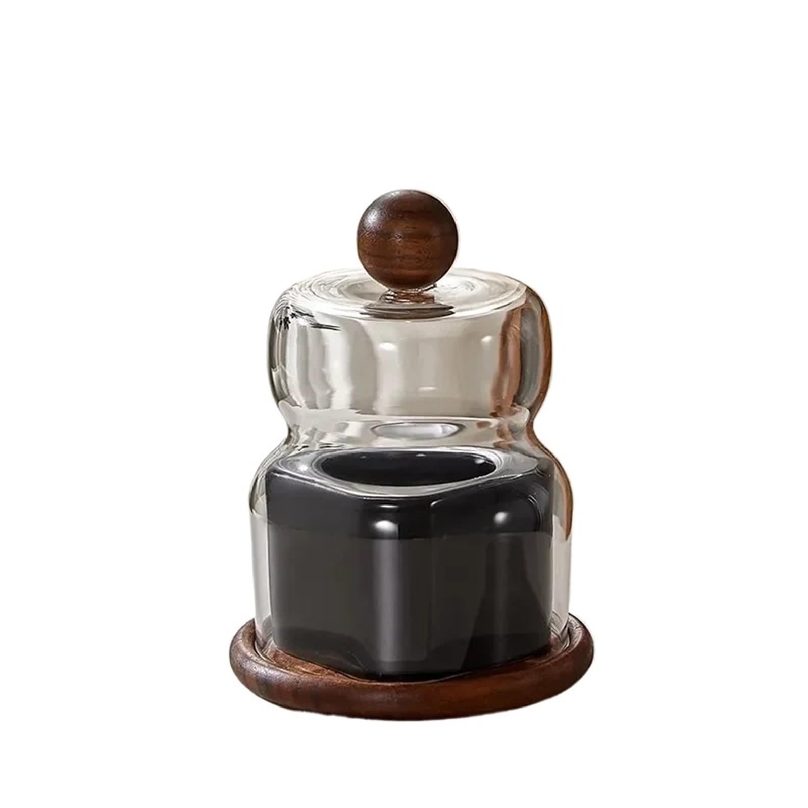 Giyxhu Color1 2Pcs Solid Wood Ceramic Toothpick Box Home Creative Dental Floss Cotton Swab Storage Jar Glass With Lid For Toothpick