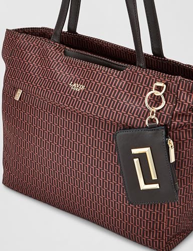 Image of Lavie Luxe Women's Monogram Zumi Large 15 Inch Laptop Tote Handbag | Tote Bag for Work | Ladies Purse | Stylish Shoulder Bag | Gift for Women