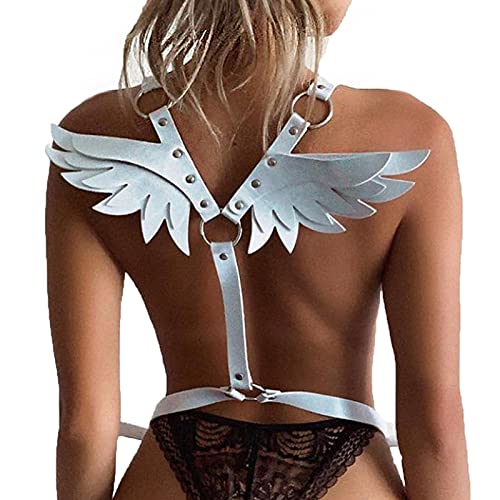 Punk Angel Wing Chest Body Harness Waist Belly Chain Belt Rave Jewelry Accessories Halloween Outfit