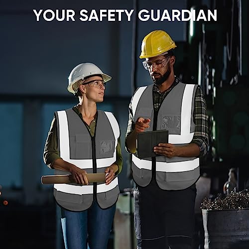 Image of TICONN Reflective Safety Vest High Visibility Class II Mesh Vest for Women & Men Meets ANSI Standards