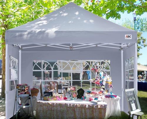 Image of ABCCANOPY Pop up Canopy Tent with Elegant Church Window 10X10,Gray