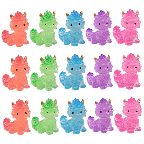 Figuras de dinosaurios pequeños luminosas contra el miedo a oscuras