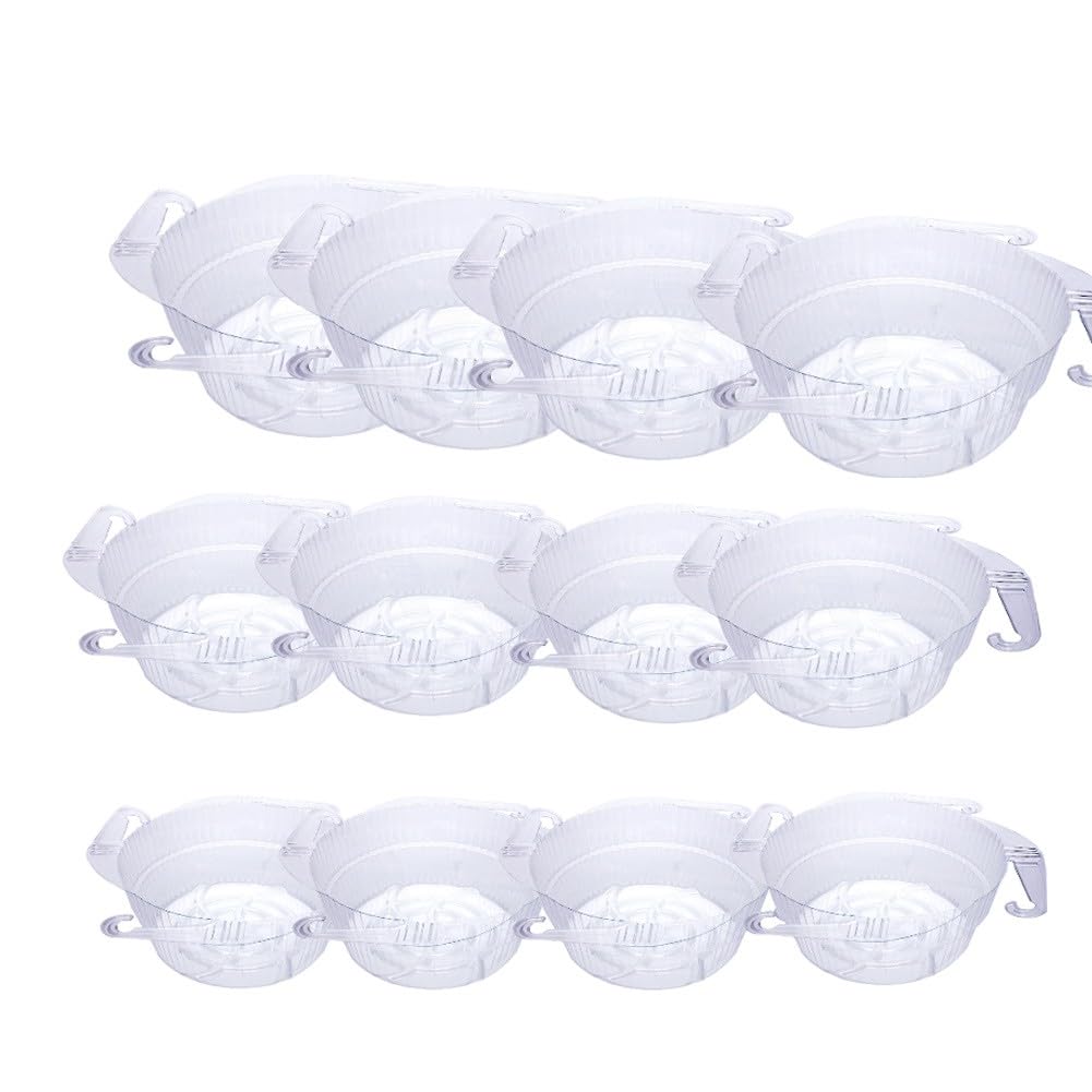 FACAIIO Transparente Untersetzer für runde Blumentöpfe, 12-teiliges Set, 20,3 cm, 25,4 cm, 30,5 cm, 30,5 cm, transparente Kunststoff-Tropfschalen, Haus, Garten, Boden zum Schutz