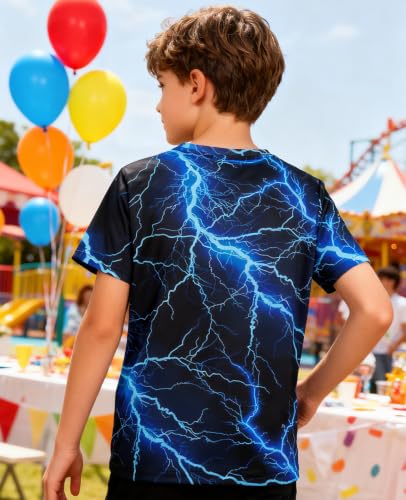 Image of uideazone Boys 3D Graphic T-Shirts Short Sleeve Crew Neck Tees 4-16Y