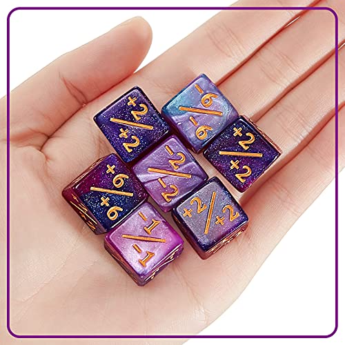 Image of Sumind 48 Pcs Counter Dice -1 /+1 Counters Ability Keyword Counters Buff Tokens 6 Sided Dice Gifts Compatible with CCG TCG Cards Gaming Accessory (Trendy Style)