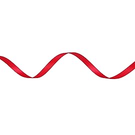 Ribbli Double Faced Hot Red Satin Ribbon,1/4 x Continuous 25 Yards,Use for Bows Bouquet,Gift Wrapping,Floral Arrangement