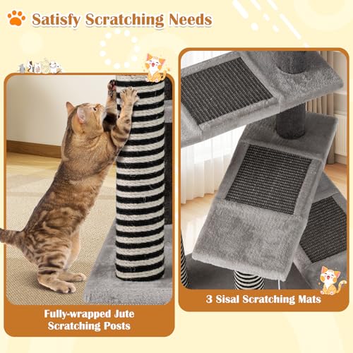 Árbol para gatos pequeño de 37 pulgadas para gatos mayores miniatura 5