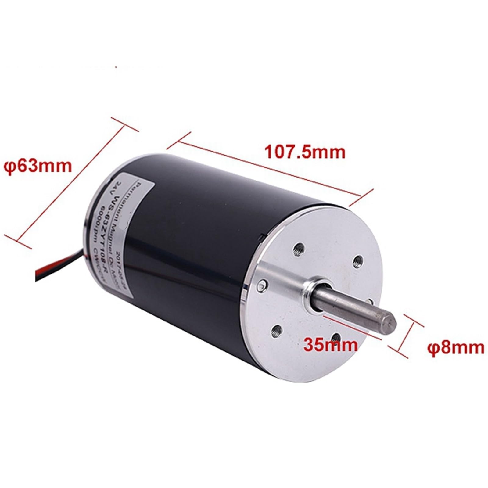 Silnik prądu stałego 12 V, 24 V, 2000-6000 obr./min, łożysko kulkowe o
