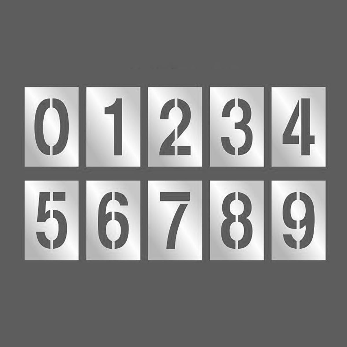 10 Stencil Con Numeri Grandi, Lunghezza 20 Cm, Per La Marcatura Del Parcheggio, Riutilizzabili Civici (0-9)