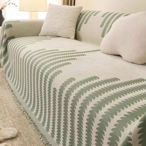 Manta Extragrande Antideslizante con Flecos para sofás de 4 plazas, Manta acogedora para sofás, sillones y butacas (n.º 327, 180 x 340 cm).