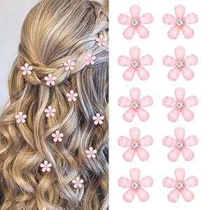 Mezrkuwr 10 Stück Rosa Blumen Haarclips