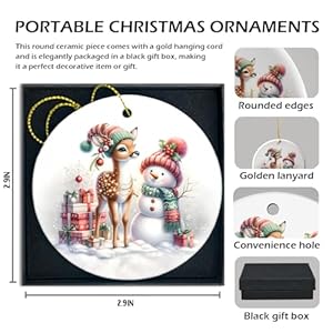 Reindeer Christmas Ornaments Deer Christmas Ornaments Snowman Christmas Ornaments Reindeer Ornaments for Christmas Tree Reindeer Christmas Decor Christmas Decorative Hanging Ornament