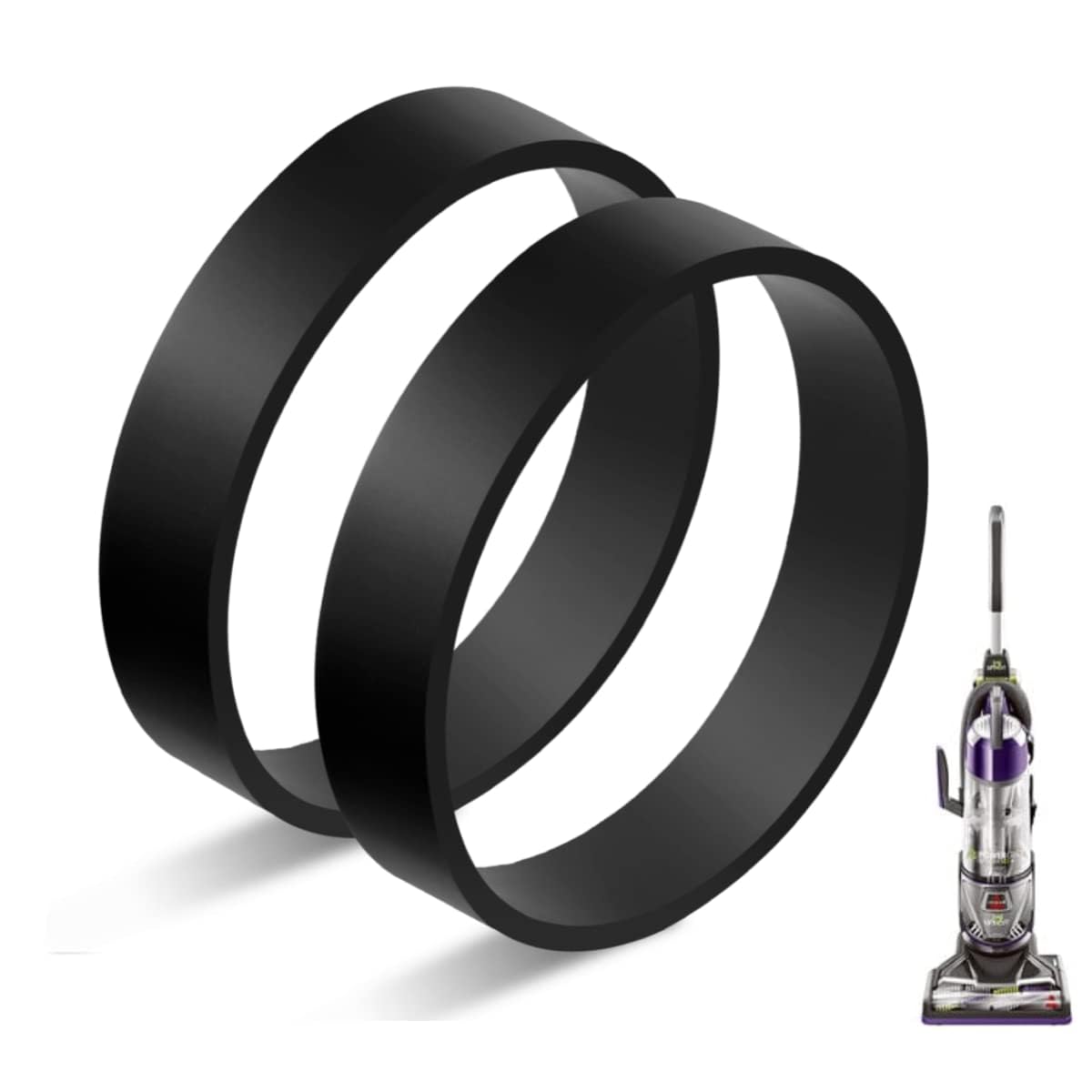Replacement Belts for Bissell PowerGlide Lift-Off Pet Vacuum 2043, 2763, 9182 Series, Replace Parts 1601961 (Pack of 2)