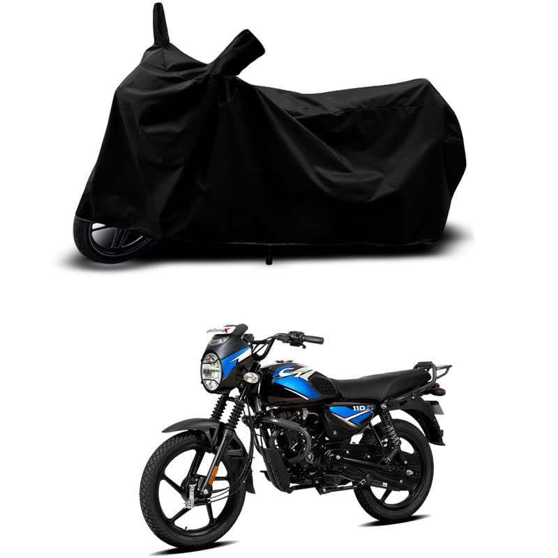 Image of 100% Scratchproof /UV-Rays /Heat Protection /Birds Dropping /Water Resistant /Dust Proof /Waterproof /Bike Scooty Two Wheeler Body Cover Compatible for CT 110X Electric Start All Varient[Black]