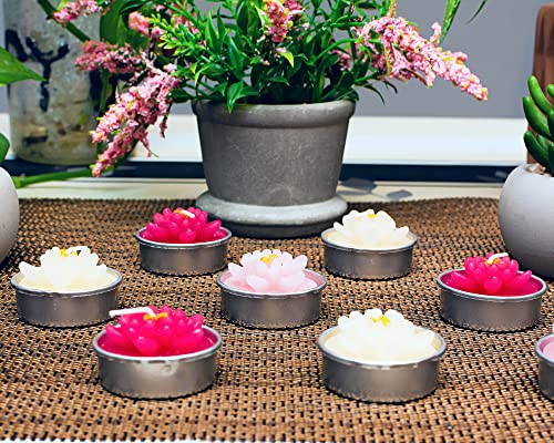 Phyther Flower Tealight Candles, Unscented Decoration Tea Lights Candle, For Decor, Party Favors, Wedding, Baby, And Bridal Shower (12 Pieces) #TOP2