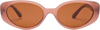 I-SEA Womens Marley Polarized Sunglasses - Mini Oval Sunglasses for Women, Cat Eye Sunglasses for Women - Womens Sunglasses with Scratch-Resistant Lenses - Dusty Rose Frame, Brown Polarized Lens